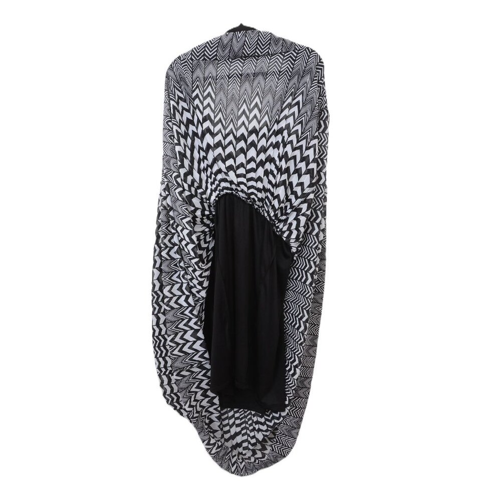 Lane Bryant PLUS 18/20 Chevron Pleated Black/White Maxi Summer Vacation Dress - Picture 11 of 16